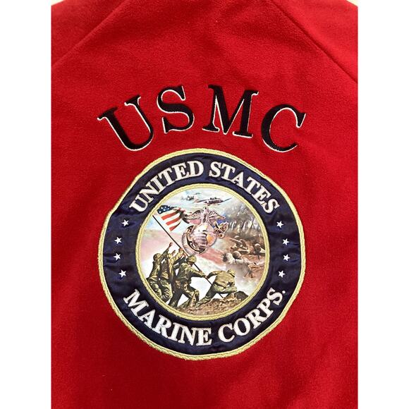USMC  Marines Jacket Reversible Mens Military Red Fleece Blue Veteran XL - Picture 10 of 12